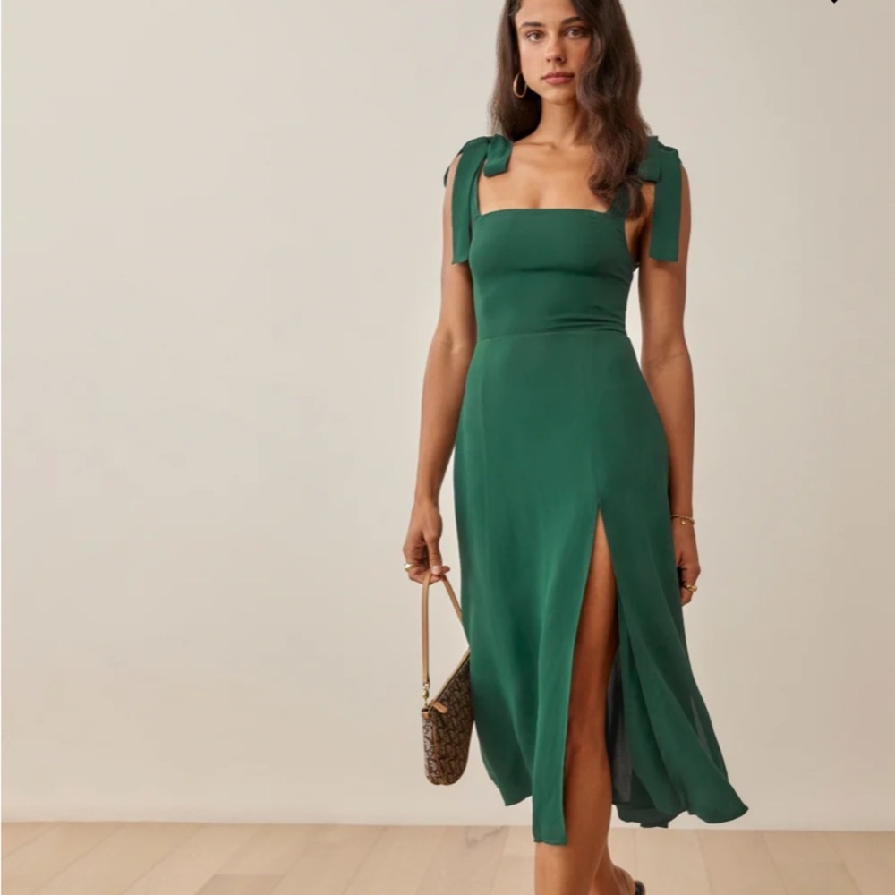 Reformation Twilight Dress - Forest Green